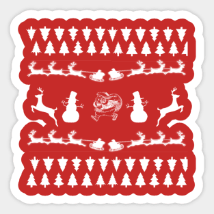 Christmas patterns snow man and tree Santa Claus Sticker